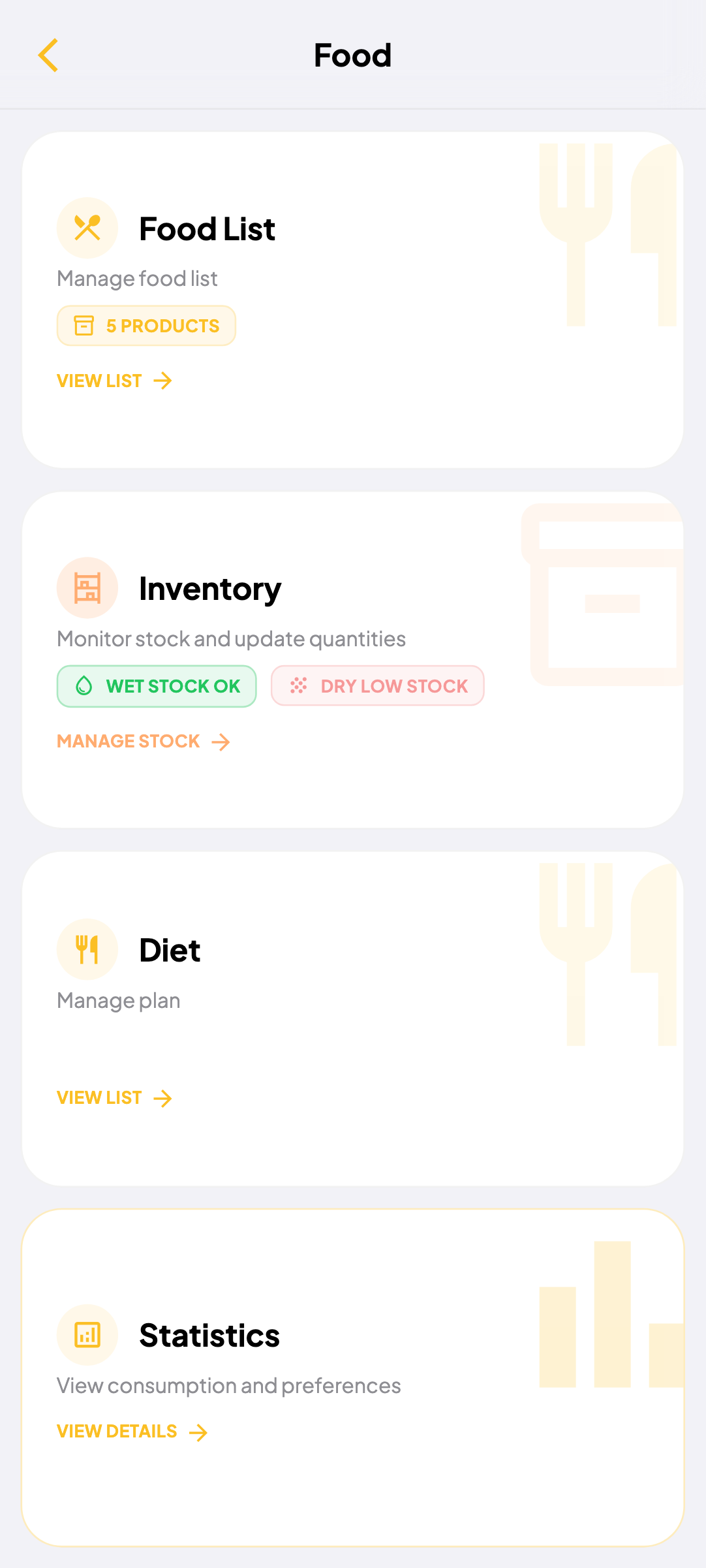 PetDiary - Food hub with intake tracking